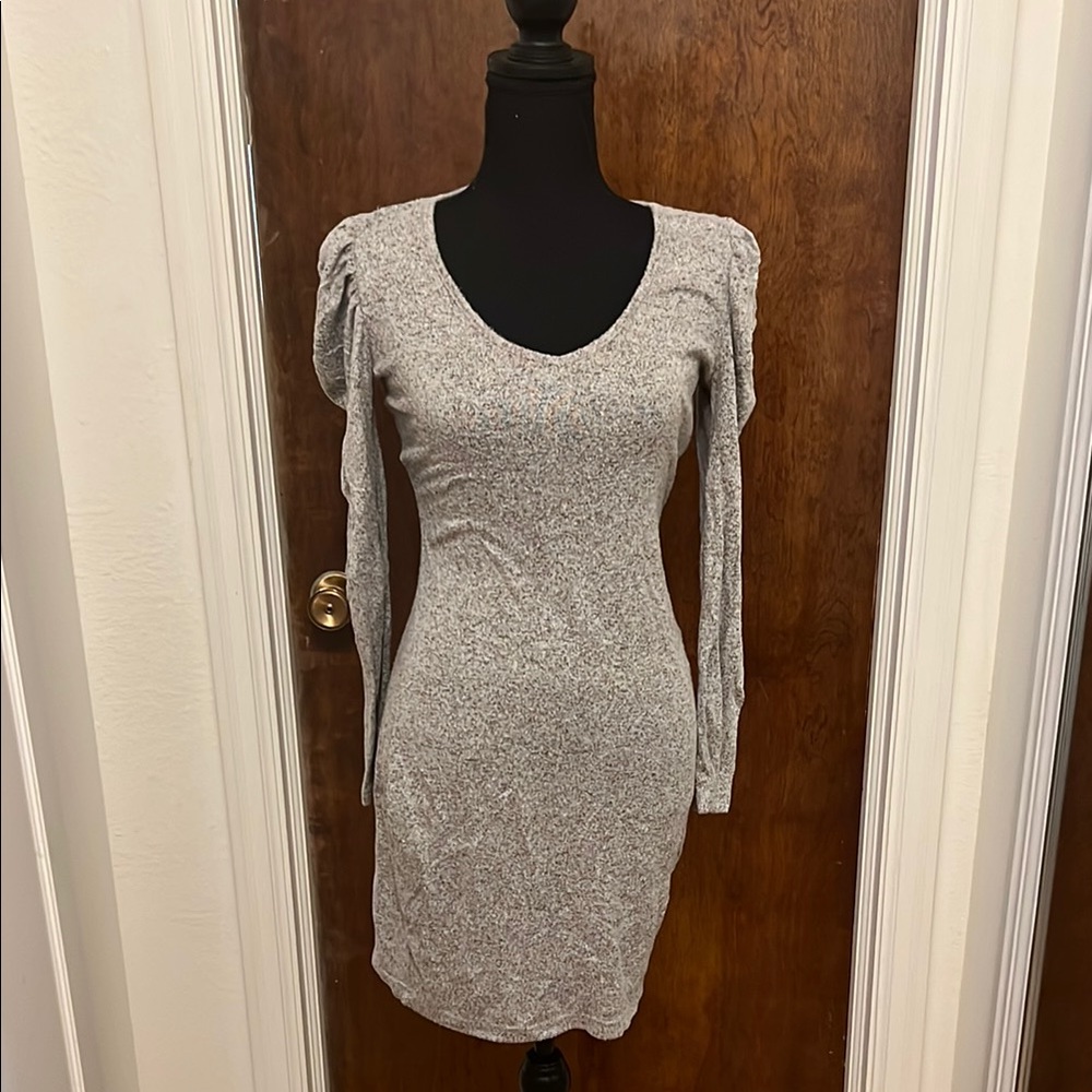 Rue21 Gray Long Sleeve Bodycon Dress